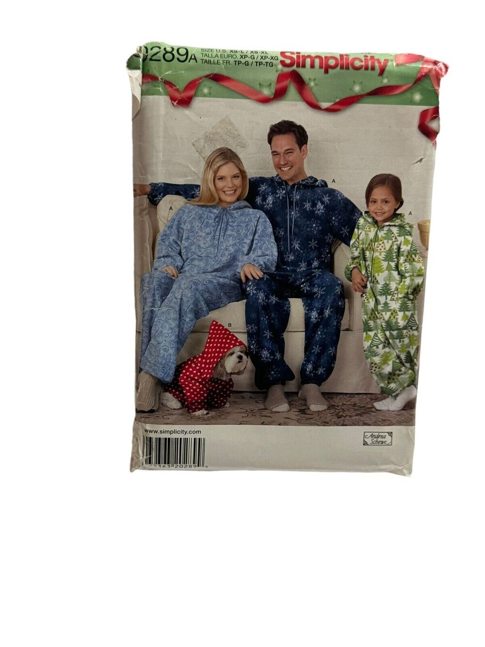 Simplicity 0289 1731 Child Teen Adult Fleece Jumpsuit Dog Coat Sewing Pattern